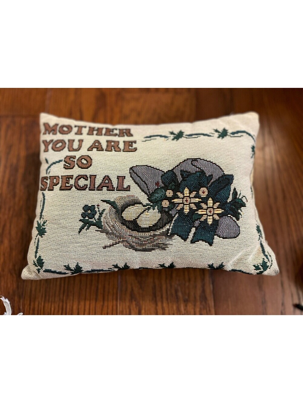 Vintage MOTHER's Tapestry Throw Pillow Floral Gift You Are So Special